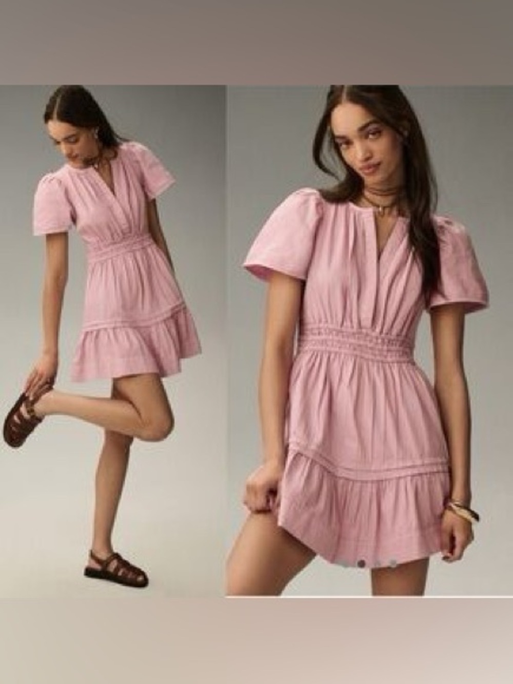 Anthropologie‎ Somerset Mini Dress Lilac Pink Cotton
